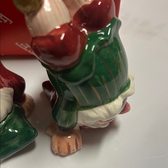 3 pc Vintage Fitz and Floyd "Old World" Christmas Elves Tumbling hand painted - Picture 4 of 8